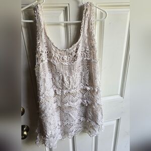 Dressbarn Lace Mini Dress Cream